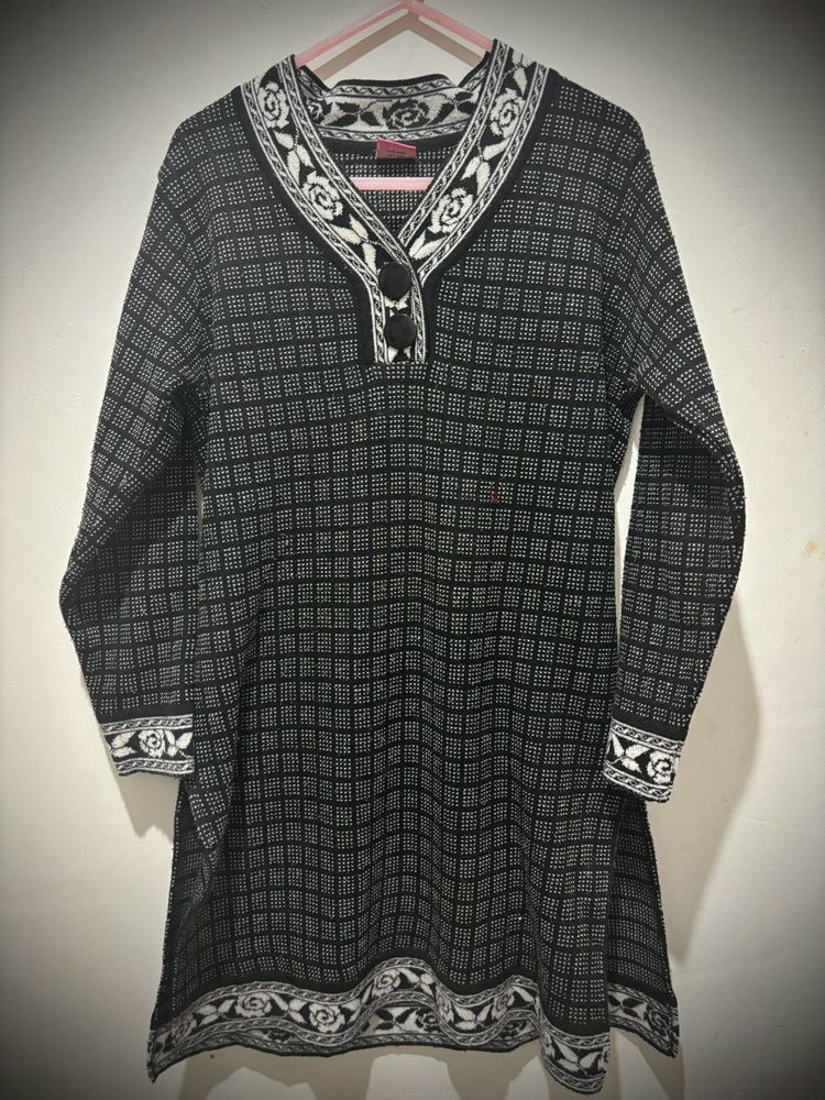 Woollen Black Kurta