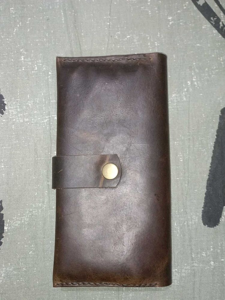 Camel Leather Flip Wallet | GL Clutch