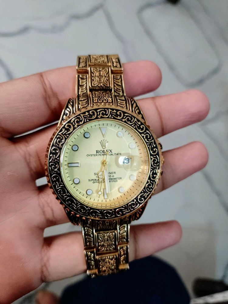 Ornate Gold Rolex Oyster Perpetual Date