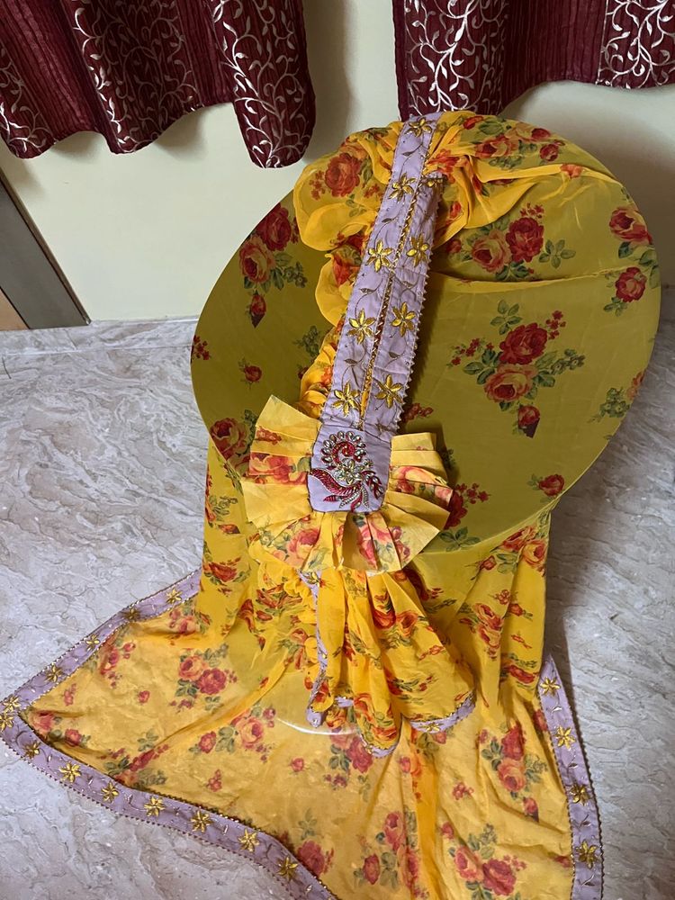 Haldi  Beautiful Half Saree