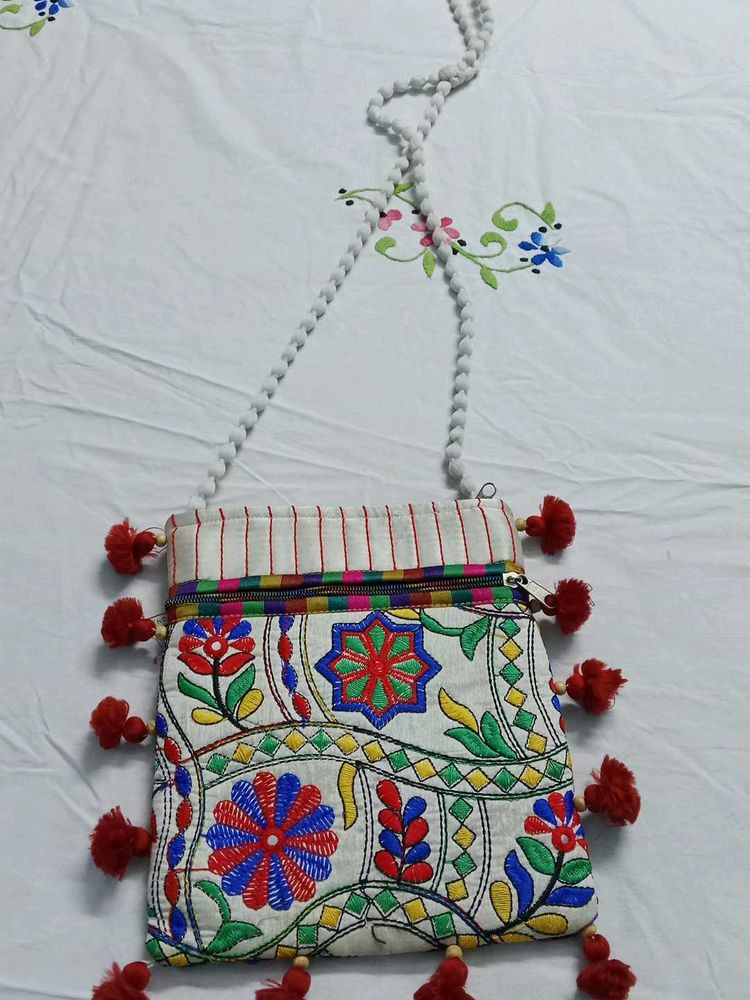 Embroidered Sling bag
