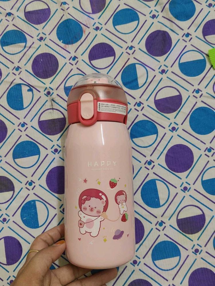 Cute Pink Cartoon Water Bottle
