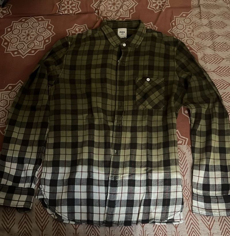 MAX Olive Plaid Flannel Shirt