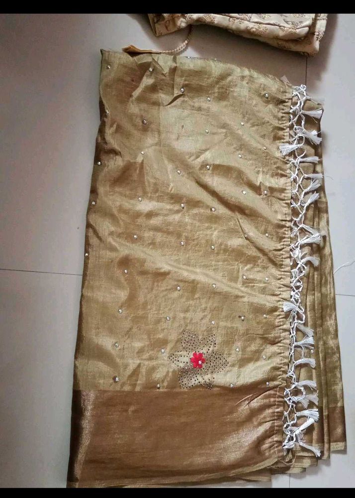 Elegant Golden Saree