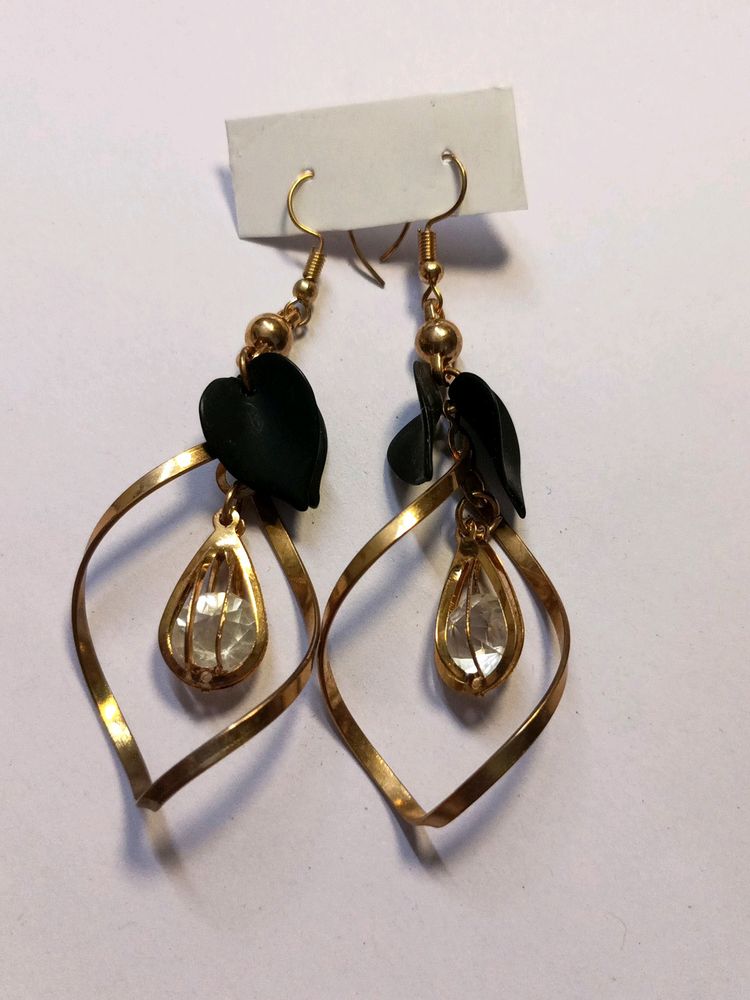 Golden Black Earrings