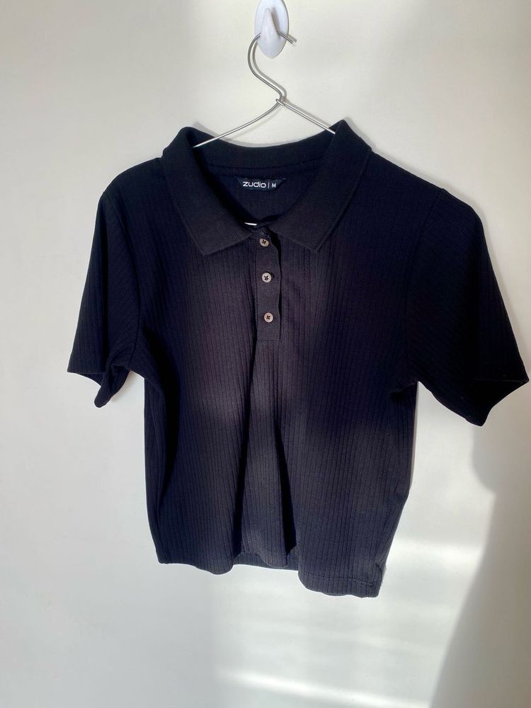 Black  Polo Top