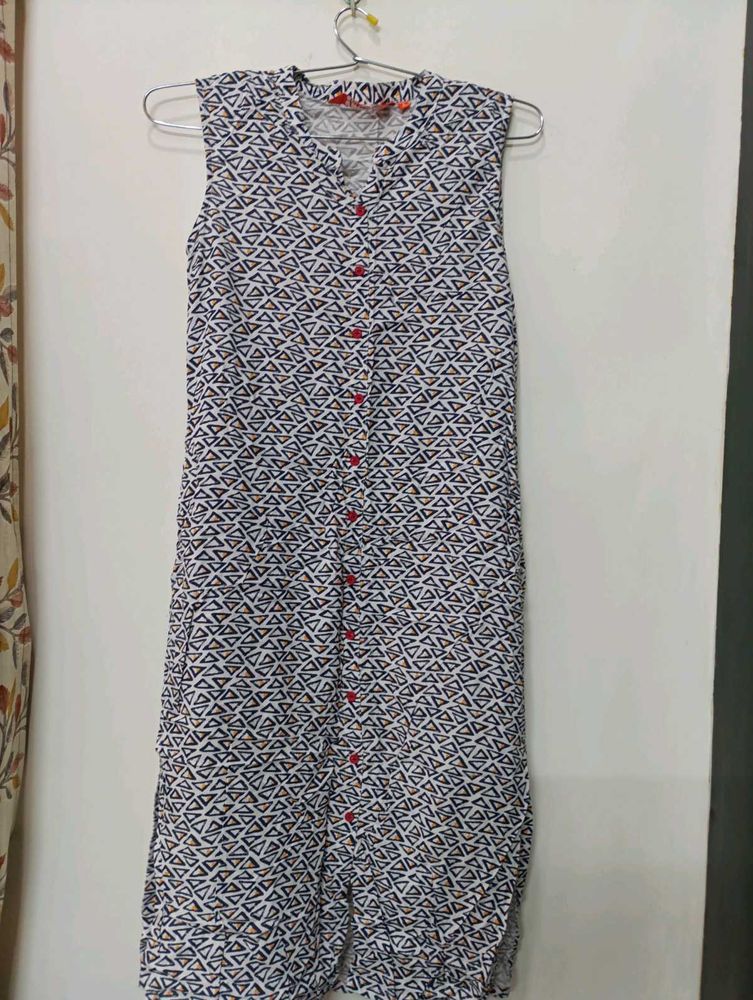Branded Patterned Sleeveless Dress