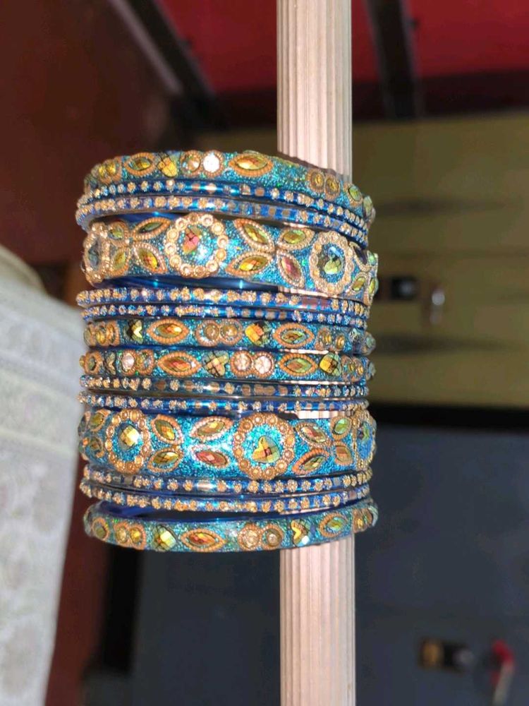 Blue &amp; Gold Bangle Set