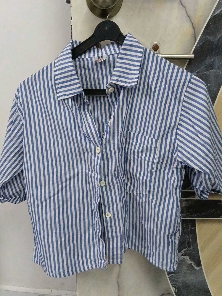 Striped Crop Top Shirt