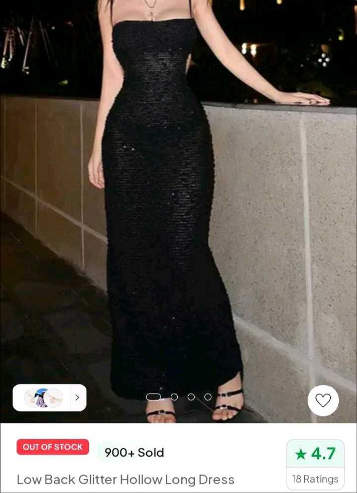 Brand New(Newme)Low Back Glitter Hollow Long Dress