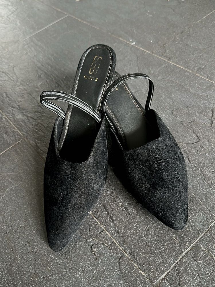 Black Velvet Heels