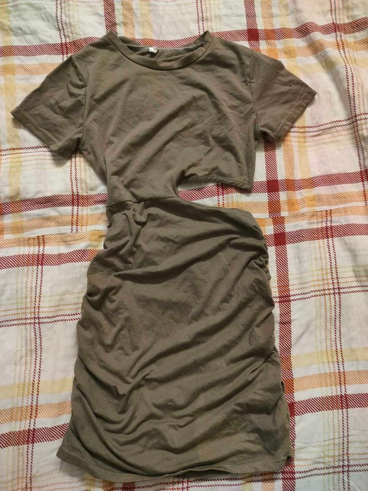 Cutout Ruched Mini Dress
