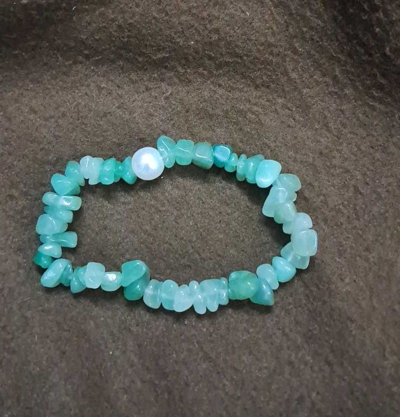 Green Aventurine &amp; Pearl Bracelet