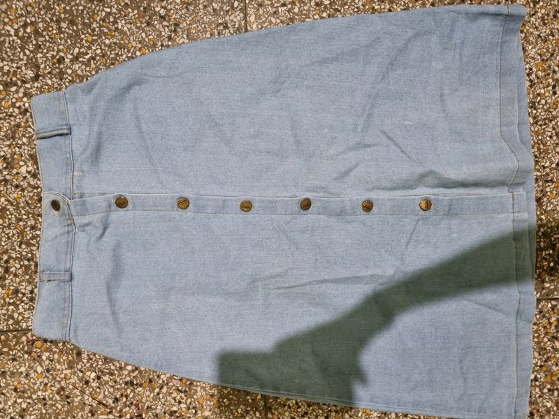 Front Open Button Stylish Skirt