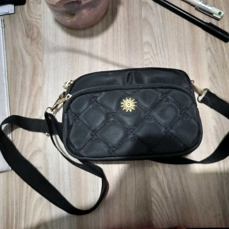 Black Quilted Crossbody Bag