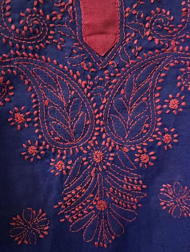 Beautiful LucknowiChikakari Blue Kurta