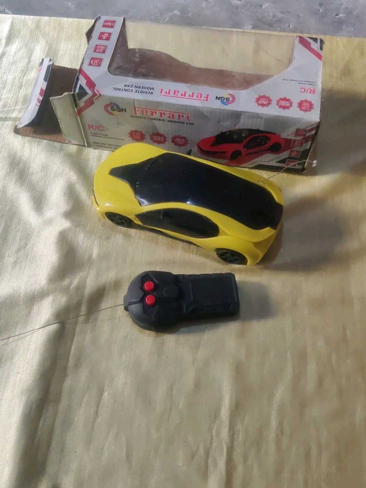 Yellow Ferrari R/C Car