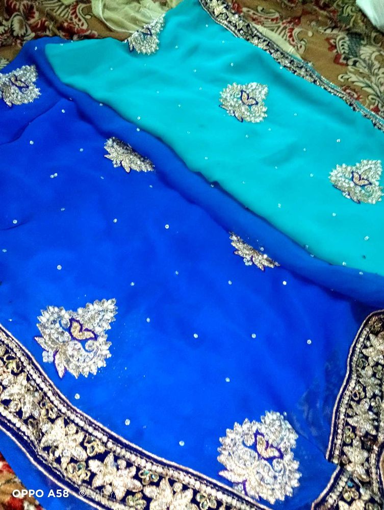 Beautiful Party Wear double Colour Saree