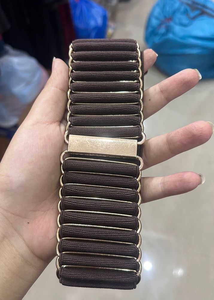 Brown Elastic Waist Belt