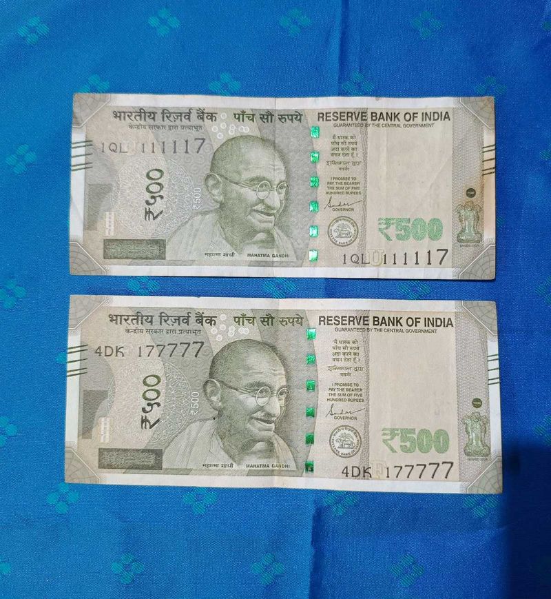Fancy Number 500 Rupees Note 2 Piece, Collectable