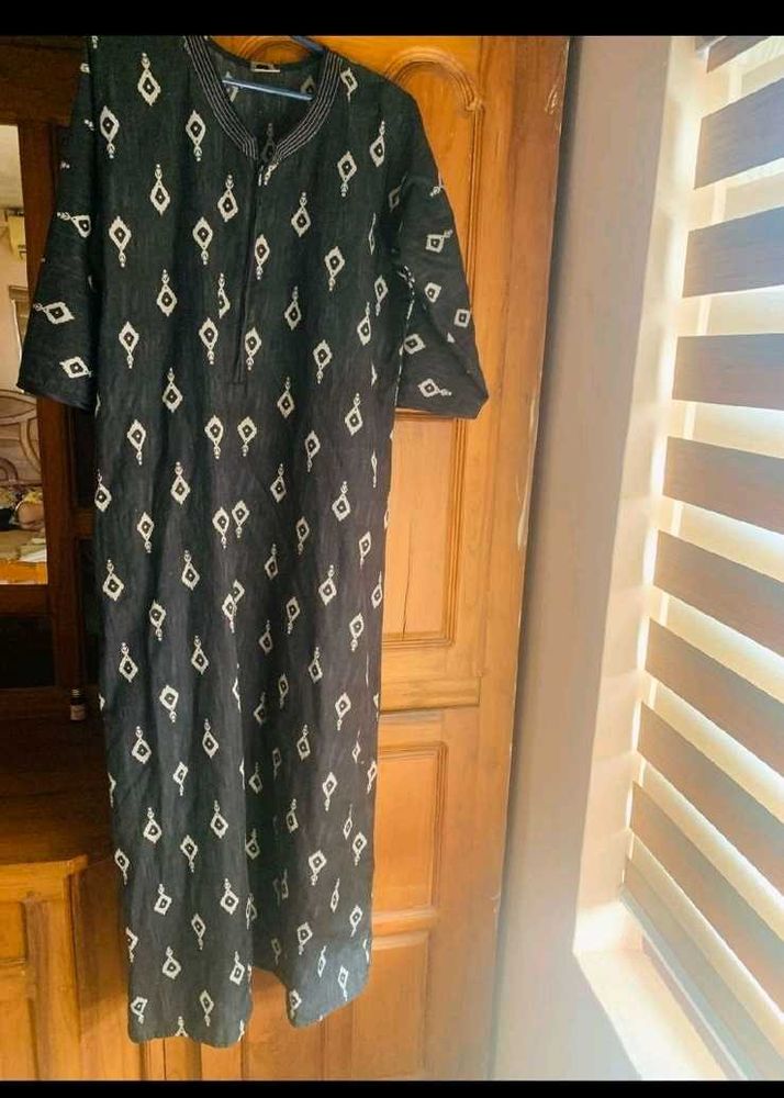 Black Printed Kaftan maxi