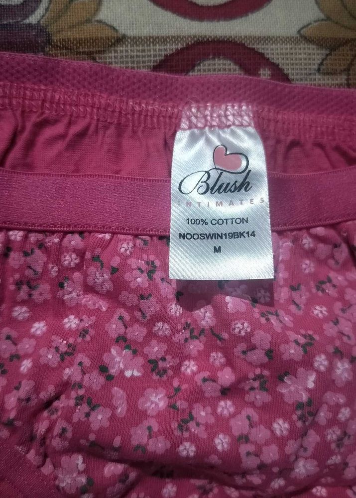 Blush Intimates Floral Cotton Panties - Size M