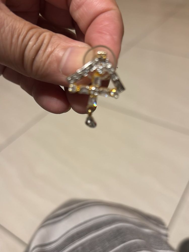 Two Cross Dangle Earrings And Pendant