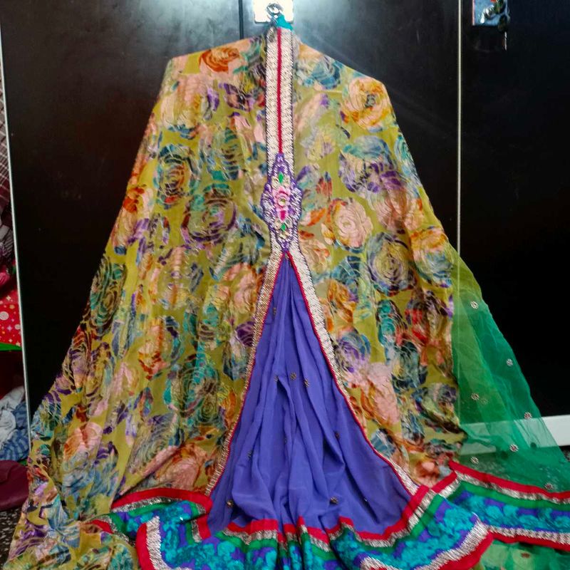 Self-pleated Lehnga Saree Designer