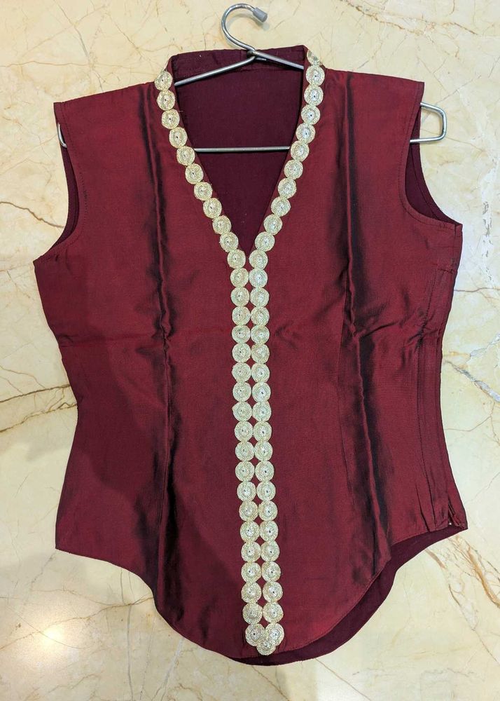 Maroon Indo-Western Top