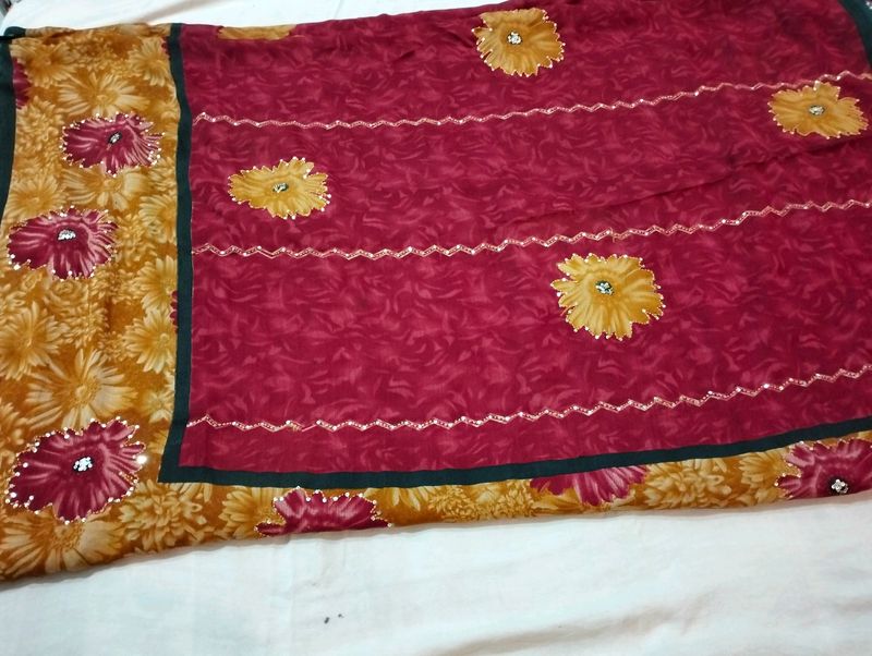 Red and Yellow Saree