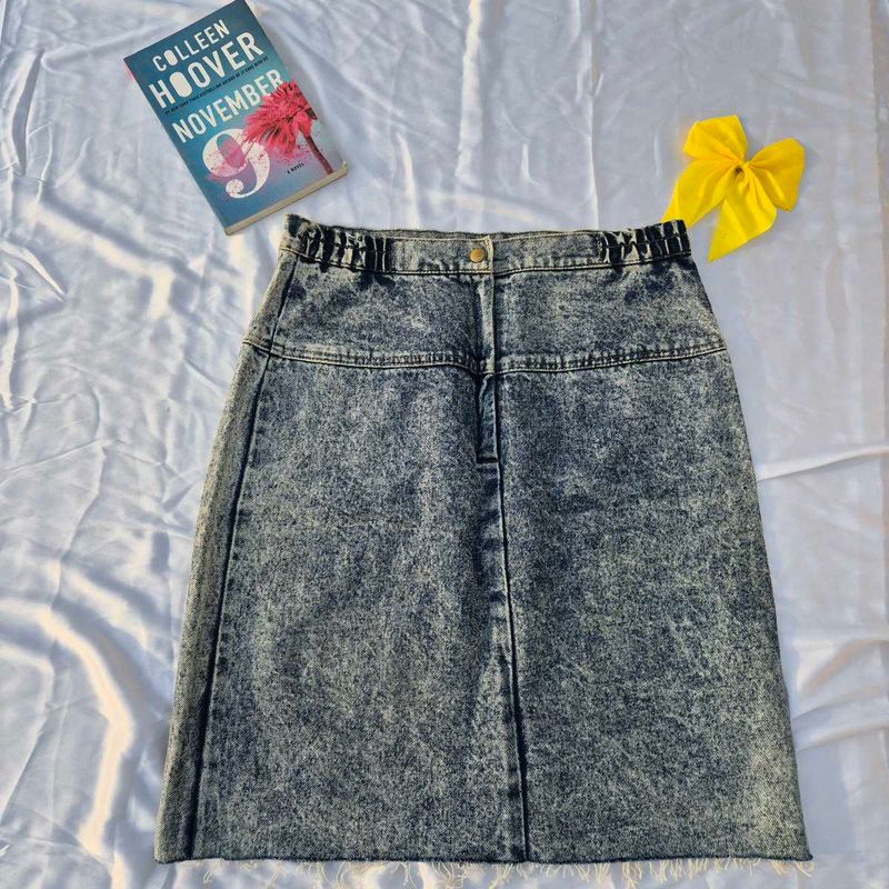 Mid Length Denim Skirt /Vintage /Korean