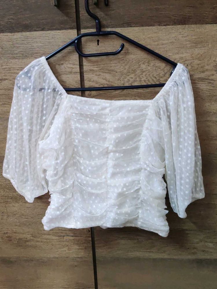 Sheer Polka Dot Top