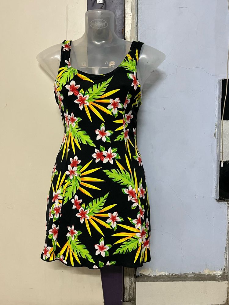 Floral Padded Vintage Beach Bay TropicalSwimdress