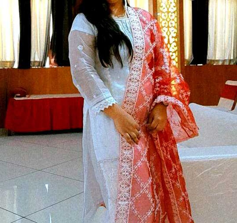 Kurta Pant And Duptta Set ....