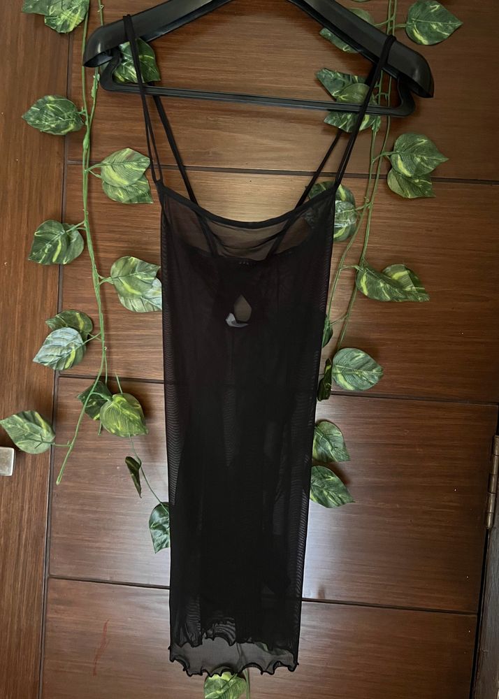 Sheer Net Dress For Womens