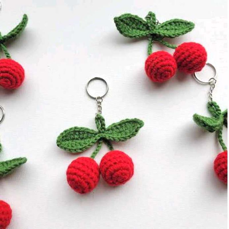 &#34;Crochet Cherry Keychain🍒&#34;