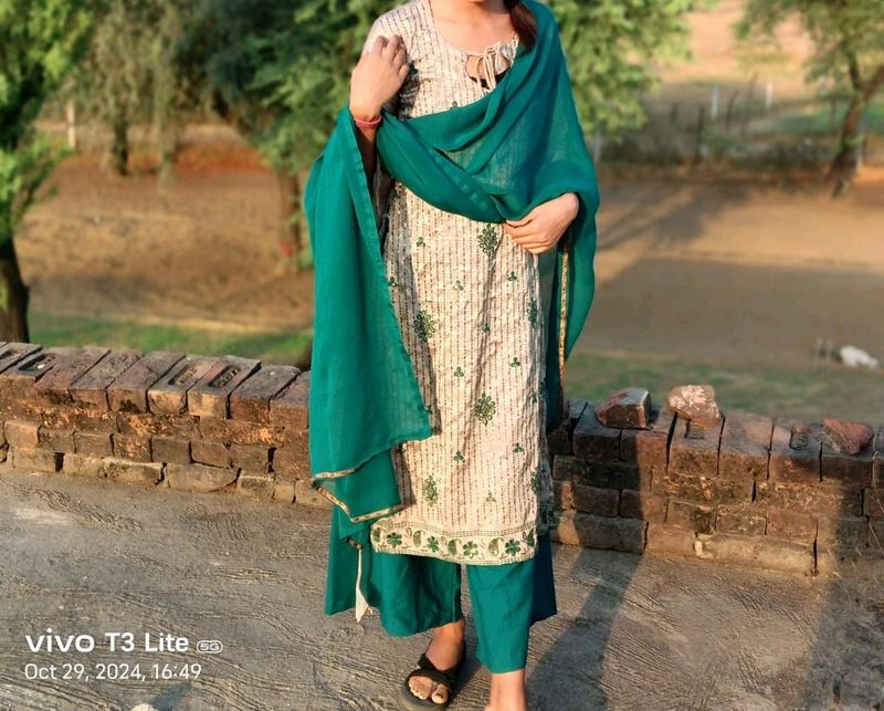 Plazo Kurta Green Colour