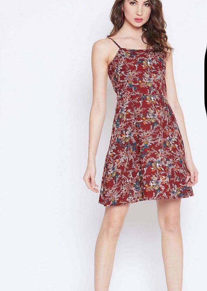 BEERYLUSH Floral Print Fit &amp; Flare Dress