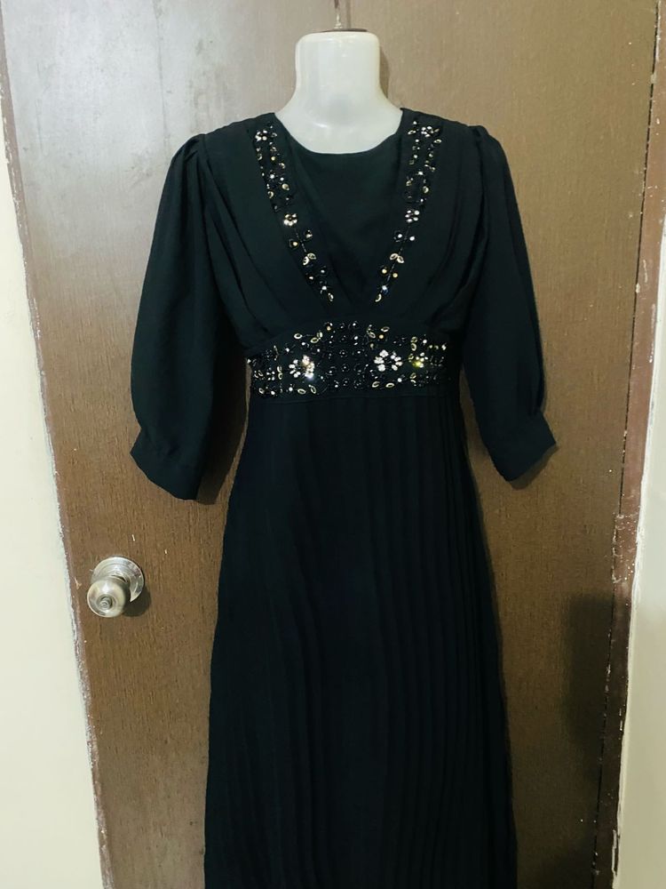 Black Embellished Maxi Dress