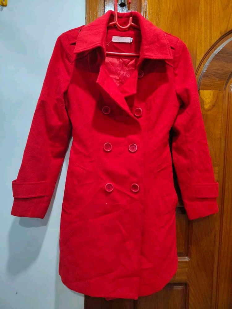 Red Double-Breasted Coat