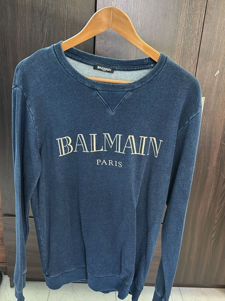 Balmain Paris Blue Sweatshirt
