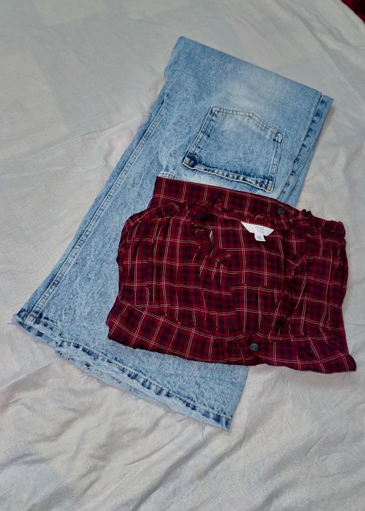 puff sleeve top with jeans