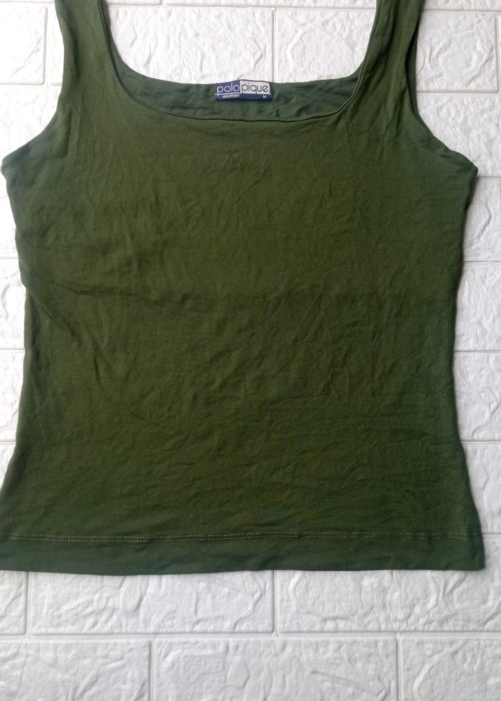 Tank And Padded Top Black/ Olive Green