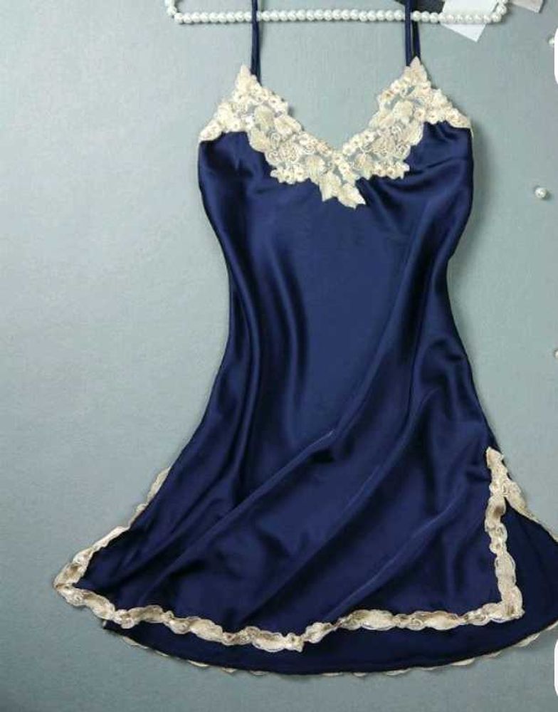 Navy, White Night Dress,,, 2pics