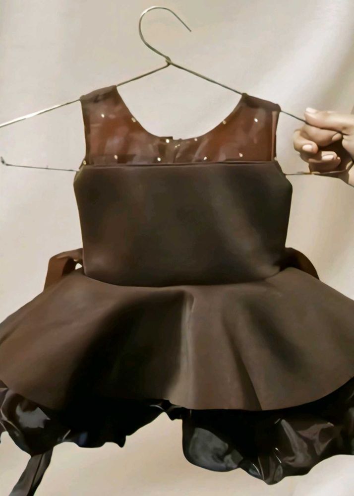 Brown Party Dress | Girls Frocks