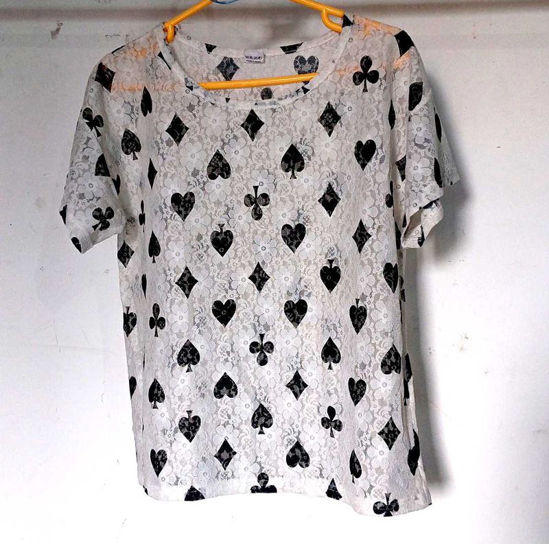 Card ♦️♠️ Printed See Through Top