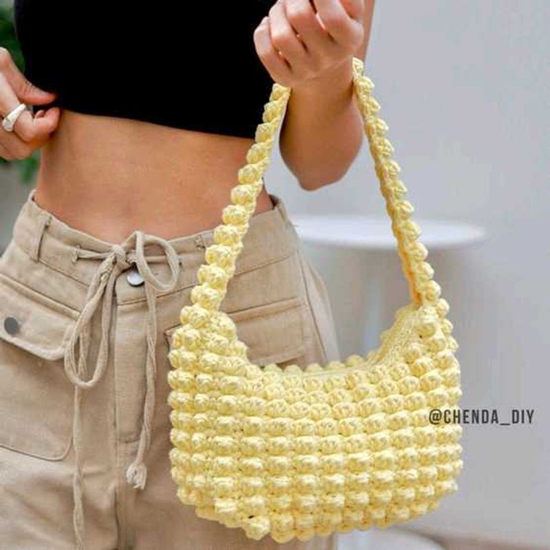 Crochet Bubble Bag - Yellow