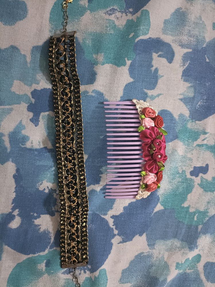 Neck Choker And Bun Clip