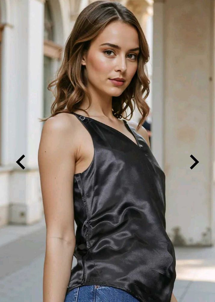 Satin Sleeveless Top