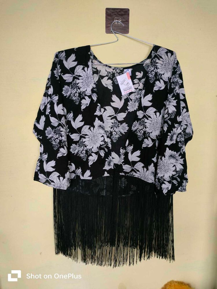 Floral Fringe Top